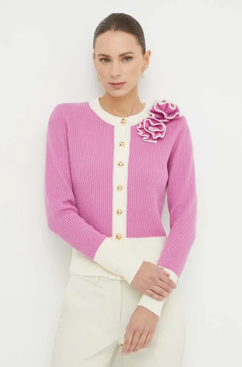 Luisa Spagnoli sweter wełniany damski kolor fioletowy