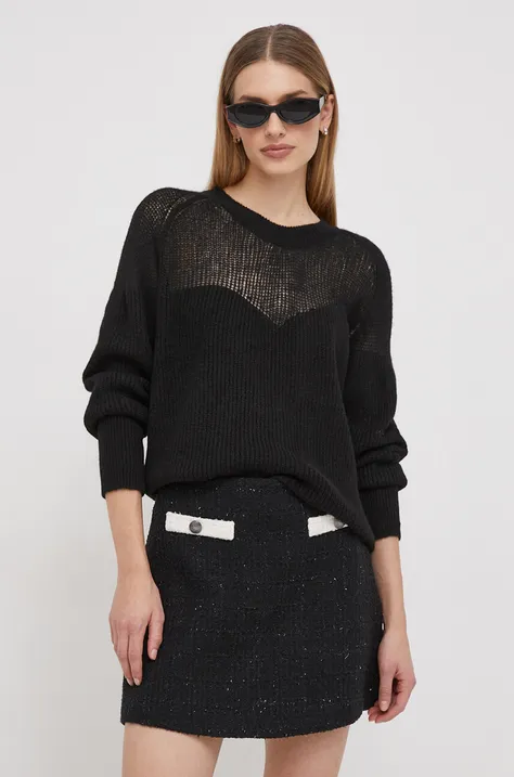 Pepe Jeans pulover din amestec de lana FEMKE femei, culoarea negru, călduros