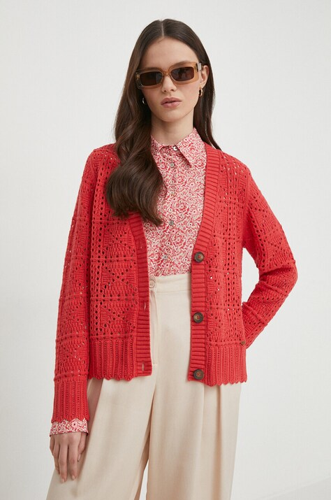 Джемпер Pepe Jeans GRACE CARDIGAN женский цвет красный лёгкий PL702102