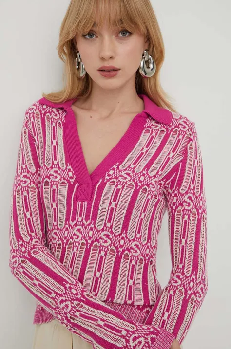 Βαμβακερό πουλόβερ Stine Goya Kiza χρώμα: ροζ