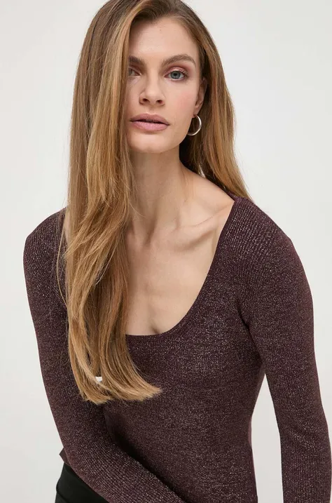 Max Mara Leisure sweter damski kolor brązowy lekki
