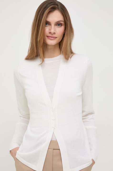 T-shirt και μάλλινη ζακέτα Max Mara Leisure χρώμα: άσπρο