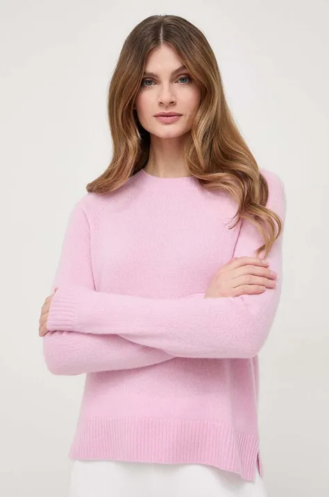 Volnen pulover Weekend Max Mara ženski, roza barva