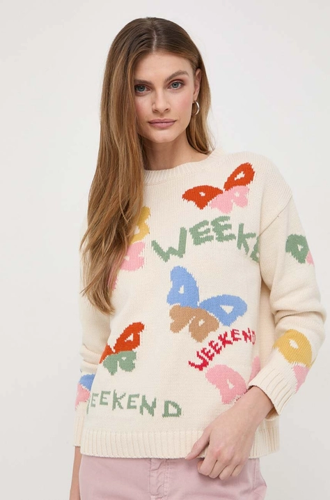 Pulover Weekend Max Mara za žene, boja: bež