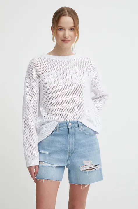 Бавовняний светр Pepe Jeans GISELE колір білий легкий PL702131