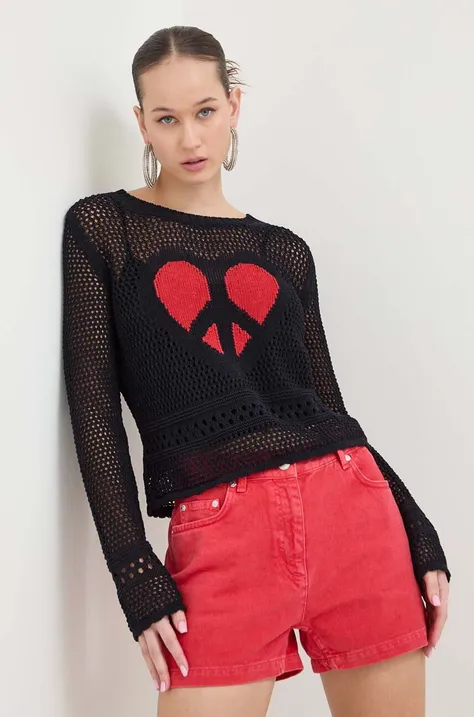 Moschino Jeans sweter damski kolor czarny lekki