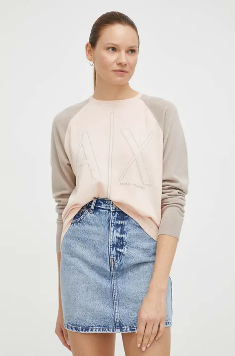 Вовняний светр Armani Exchange жіночий колір бежевий легкий