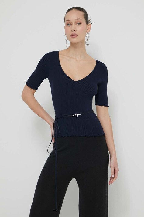 HUGO tricou femei, culoarea bleumarin 50514288