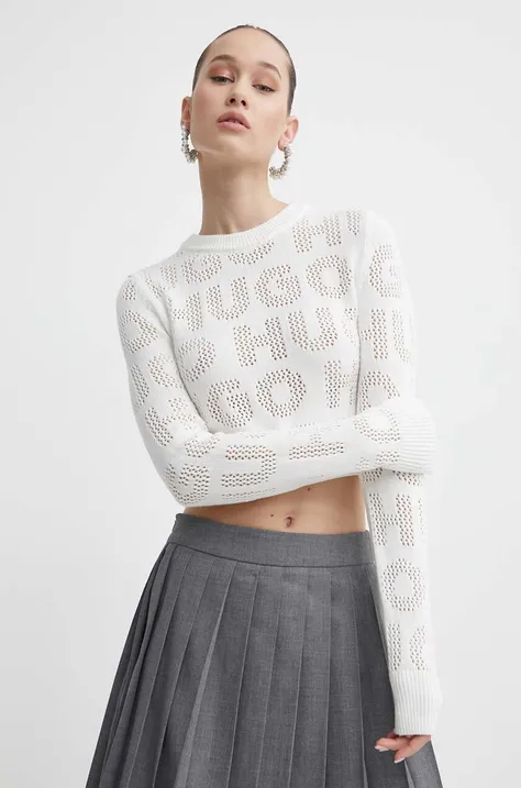 HUGO pulover femei, culoarea bej, light, 50514935