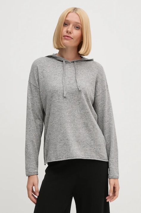 Πουλόβερ με προσθήκη μαλλιού United Colors of Benetton γυναικεία, χρώμα: γκρι