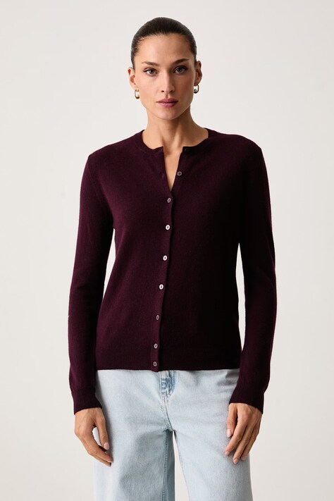 United Colors of Benetton Kardigan damski wełniany bordowy 1002D5485