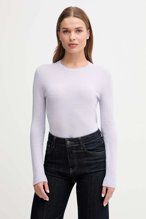 United Colors of Benetton sweter wełniany damski kolor różowy lekki