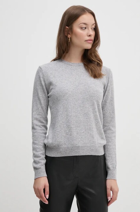 Μάλλινο πουλόβερ United Colors of Benetton γυναικεία, χρώμα: γκρι