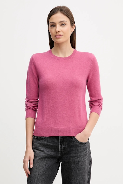 United Colors of Benetton sweter wełniany damski kolor fioletowy lekki 1002D1K01