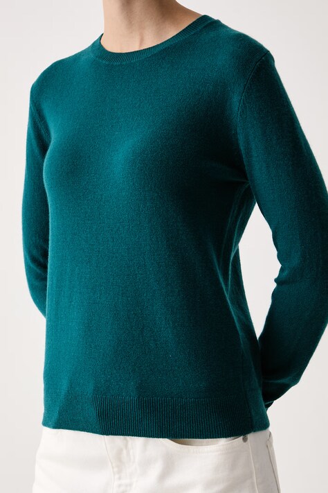 United Colors of Benetton Sweter damski wełniany turkusowy 1002D1K01