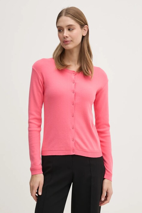 United Colors of Benetton kardigan bawełniany kolor różowy lekki 1091D5558