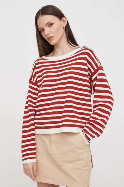 Sisley pulóver könnyű, női, piros