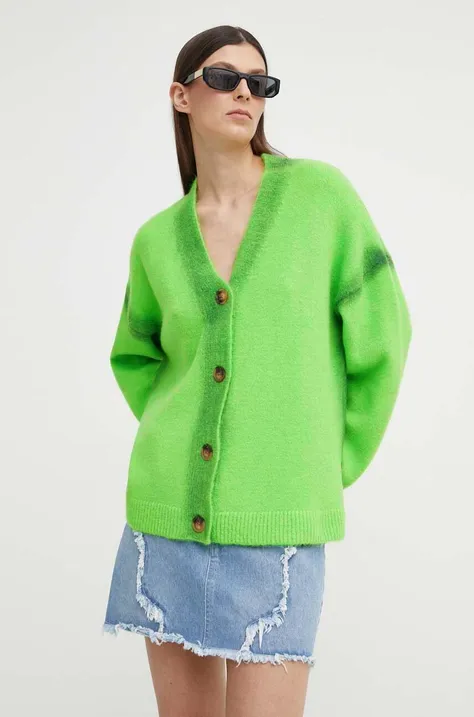 Résumé cardigan din amestec de lana AddisonRS culoarea verde, 20341114