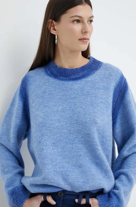 Résumé sweter z domieszką wełny AdinaRS damski kolor niebieski  20351114