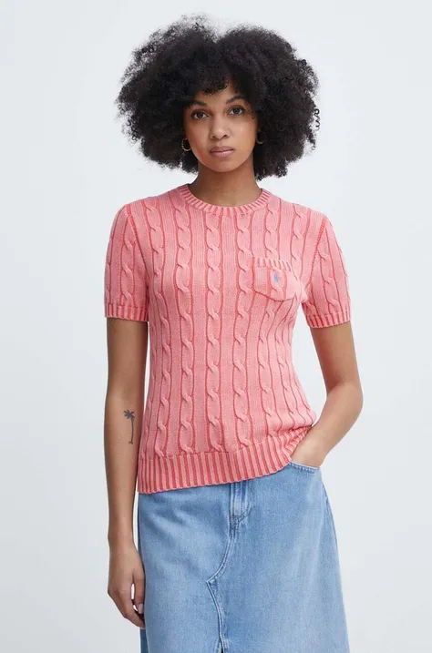 Polo Ralph Lauren pulover de bumbac culoarea roz, 211935306