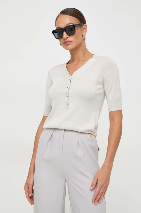 Max Mara Leisure pulover de mătase culoarea bej, light 2416360000000