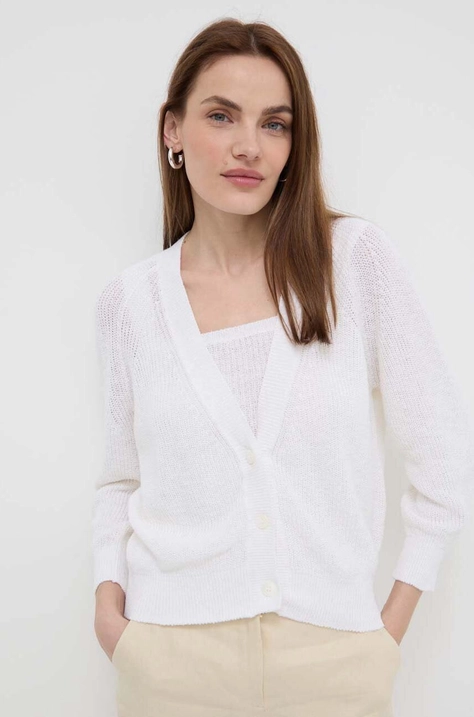 Max Mara Leisure cardigan și top culoarea alb, light 2416380000000