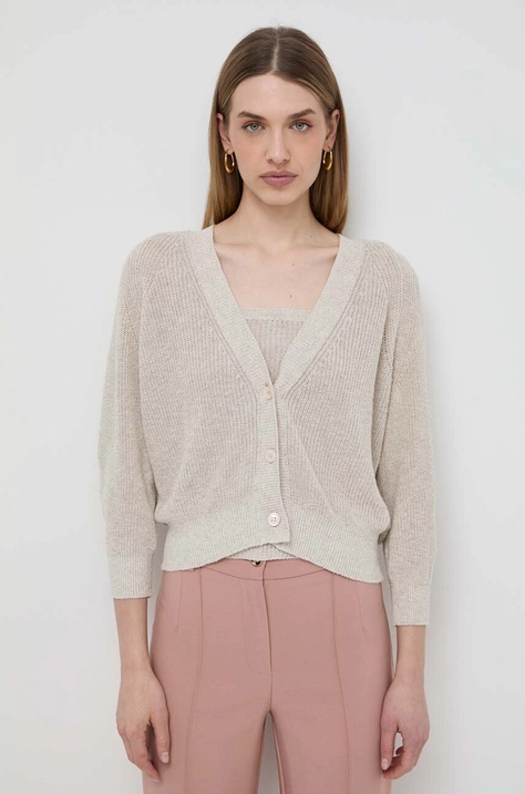 Max Mara Leisure cardigan și top culoarea bej, light 2416380000000