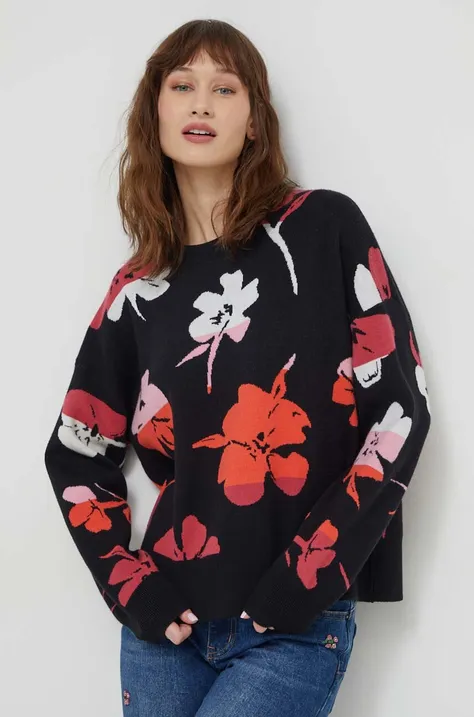 Desigual sweter damski kolor czarny