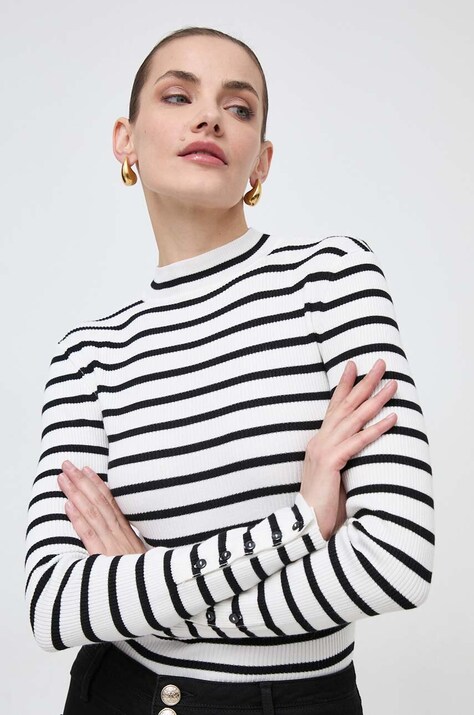 Morgan pulover femei, culoarea alb, light, cu turtleneck