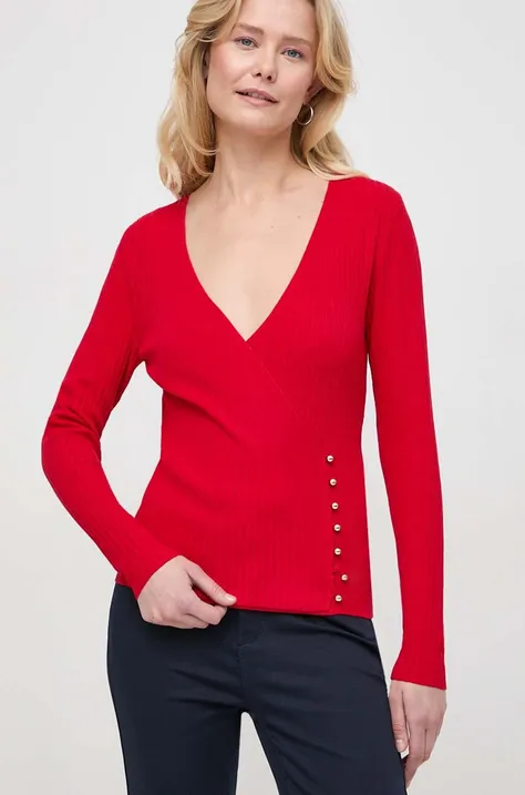 Pulover Morgan za žene, boja: crvena, lagani