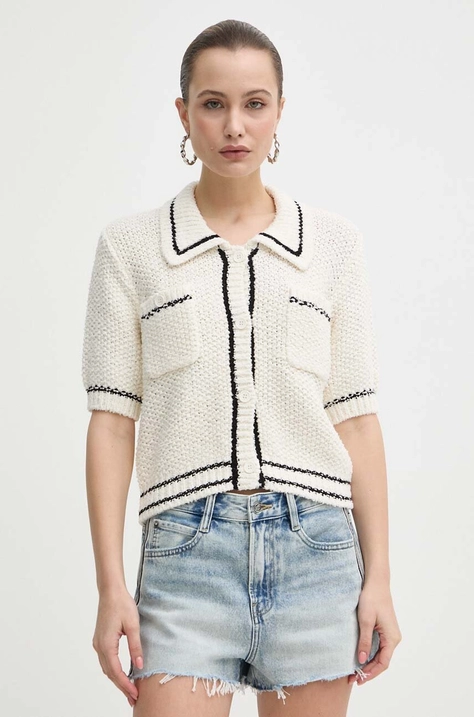 Кардиган з домішкою льону Miss Sixty RJ5270 KNIT CARDIGAN колір бежевий теплий 6L1RJ5270000