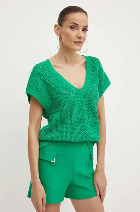 Bavlněný svetr Morgan MBANGO zelená barva, lehký, MBANGO