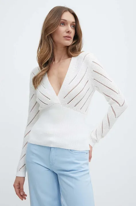 Пуловер Morgan MATAHI дамски в бяло  MATAHI