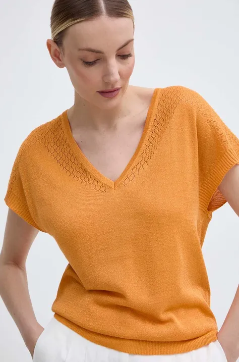 Пуловер Morgan MFIRENZ дамски в оранжево от лека материя MFIRENZ