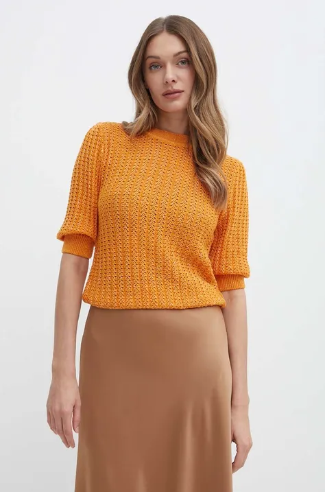 Пуловер Morgan MOUSSA дамски в оранжево от лека материя MOUSSA