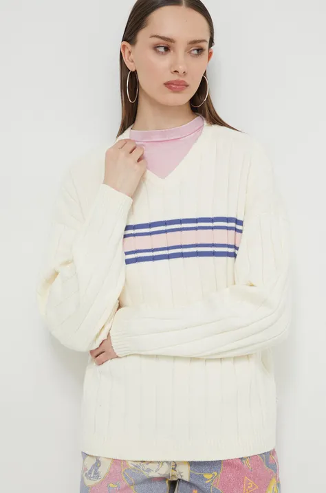 Βαμβακερό πουλόβερ Guess Originals χρώμα: μπεζ