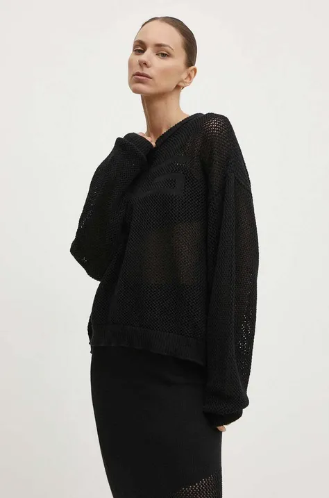 Gestuz pulover de bumbac culoarea negru, 10909071