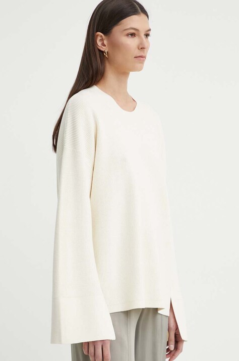 AERON sweter wełniany PRIAM damski kolor beżowy  AW24RSPU246486