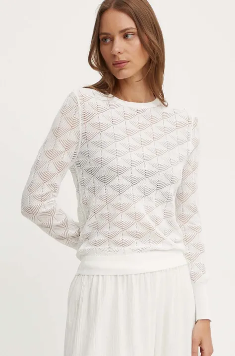 Пуловер Sandro Ferrone дамски в бяло от лека материя SFS138XBDBLAKE
