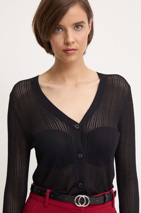 Πλεκτή ζακέτα Sandro Ferrone χρώμα: μαύρο, SFS138XBDBRIONY