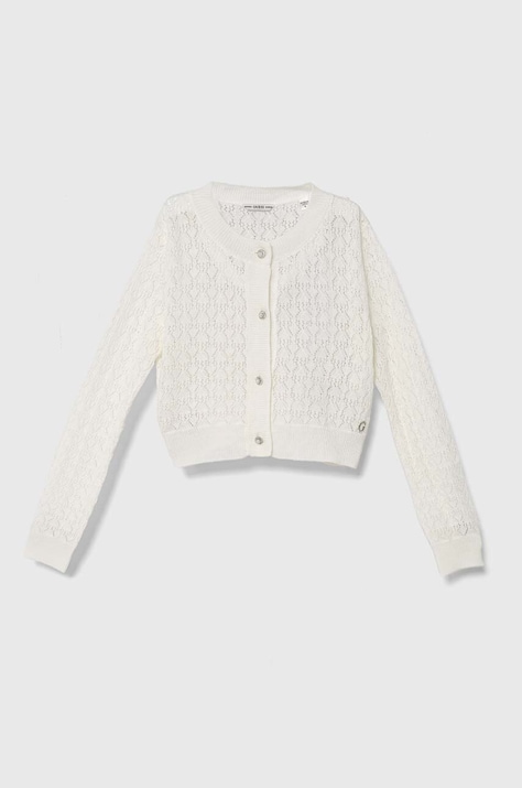 Детский шерстяной кардиган Guess цвет бежевый лёгкий