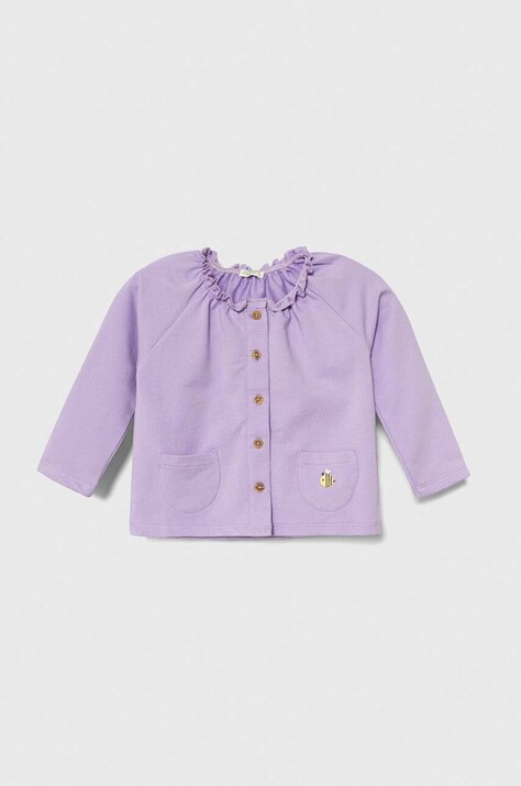 United Colors of Benetton bluza bebe culoarea violet, neted
