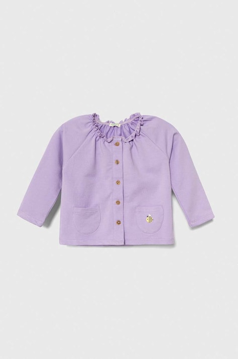United Colors of Benetton bluza bebe culoarea violet, neted