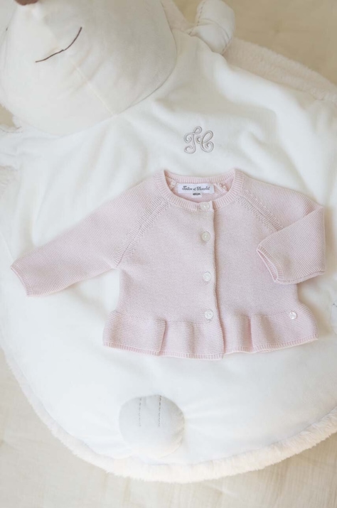 Tartine et Chocolat cardigan din bumbac pentru bebeluși culoarea roz