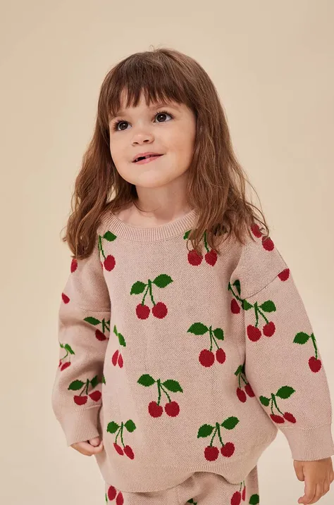 Dječji pamučni pulover Konges Sløjd boja: crvena, lagani