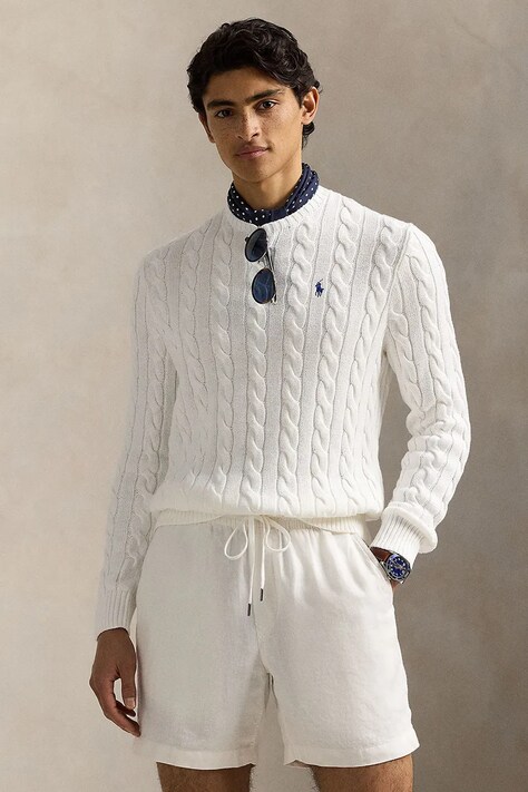 Polo Ralph Lauren pulover de bumbac culoarea bej, 710775885