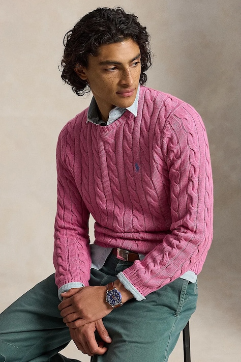 Polo Ralph Lauren sweter męski bawełniany różowy 710775885