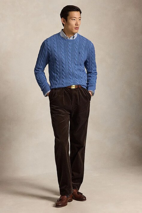 Polo Ralph Lauren светр чоловічий бавовняний — SS24-SWM00R, блакитний — фото 3