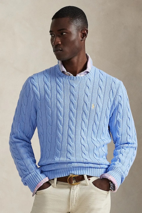 Polo Ralph Lauren pulover moški bombažen moder 710775885