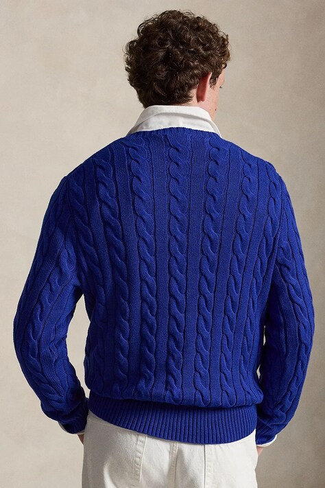 Polo Ralph Lauren светр чоловічий бавовняний — SS24-SWM00R, блакитний — фото 2